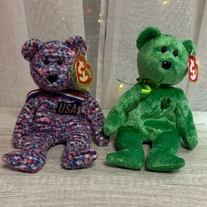 Ty USA and St Patrick’s Day Plush Bear Duo